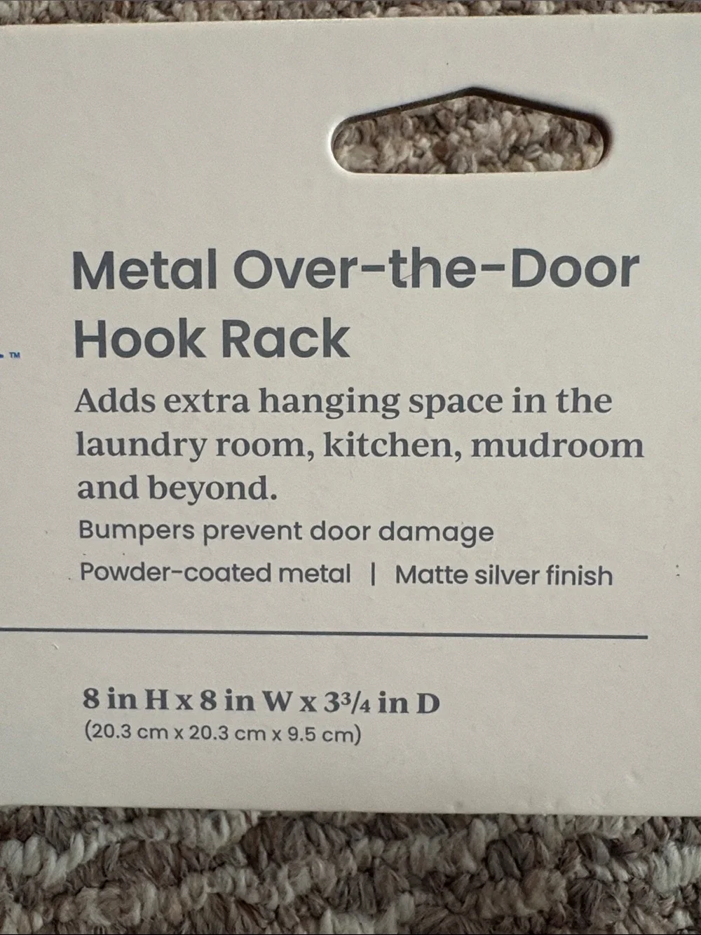 brightroom Gray Metal Over-the-Door Hook Rack